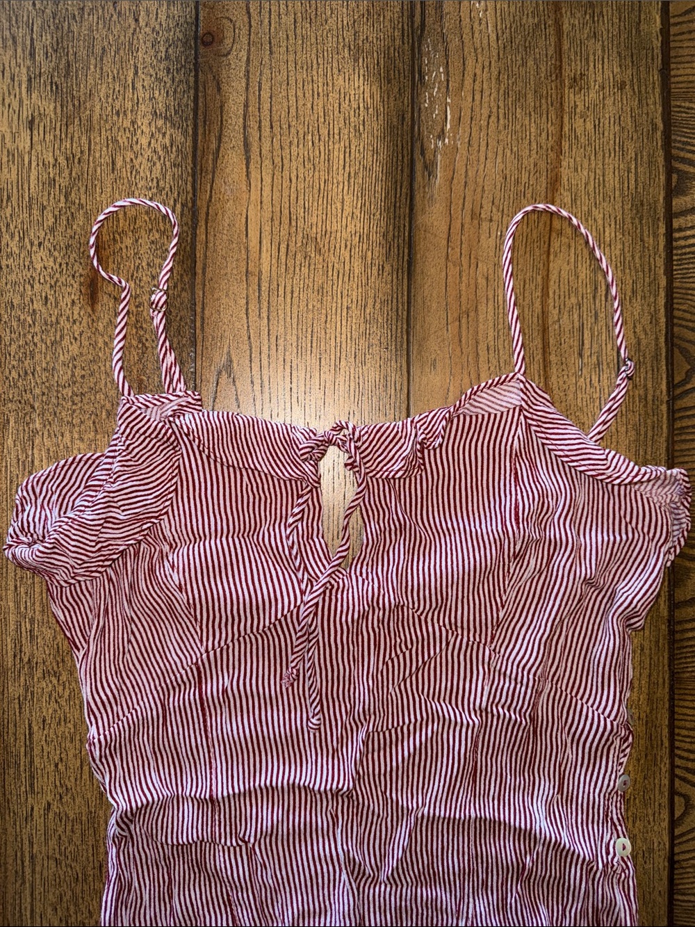 Free People Red and White Striped Mini Slip Dress - Picture 2 of 13
